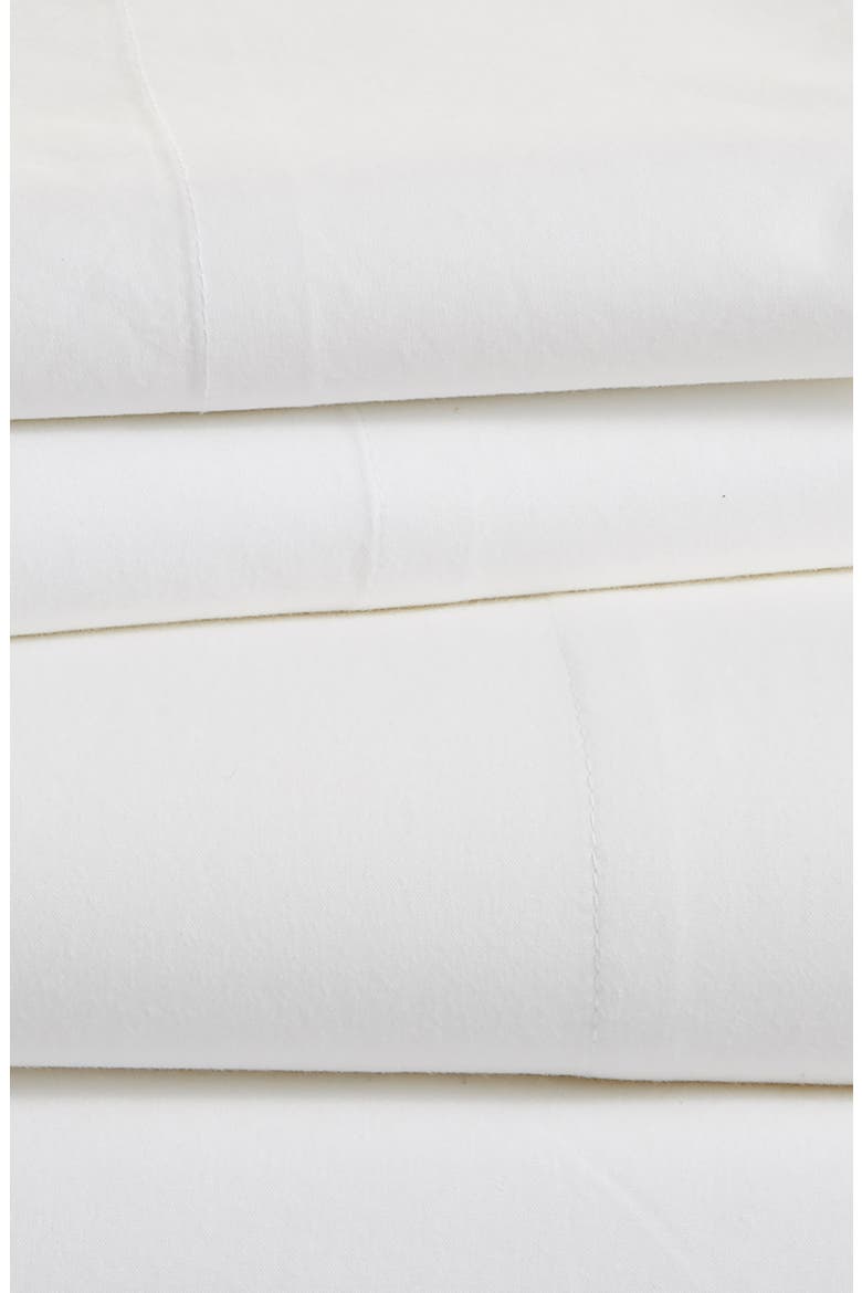 at Home Percale Sheet Set, Alternate, color, WHITE