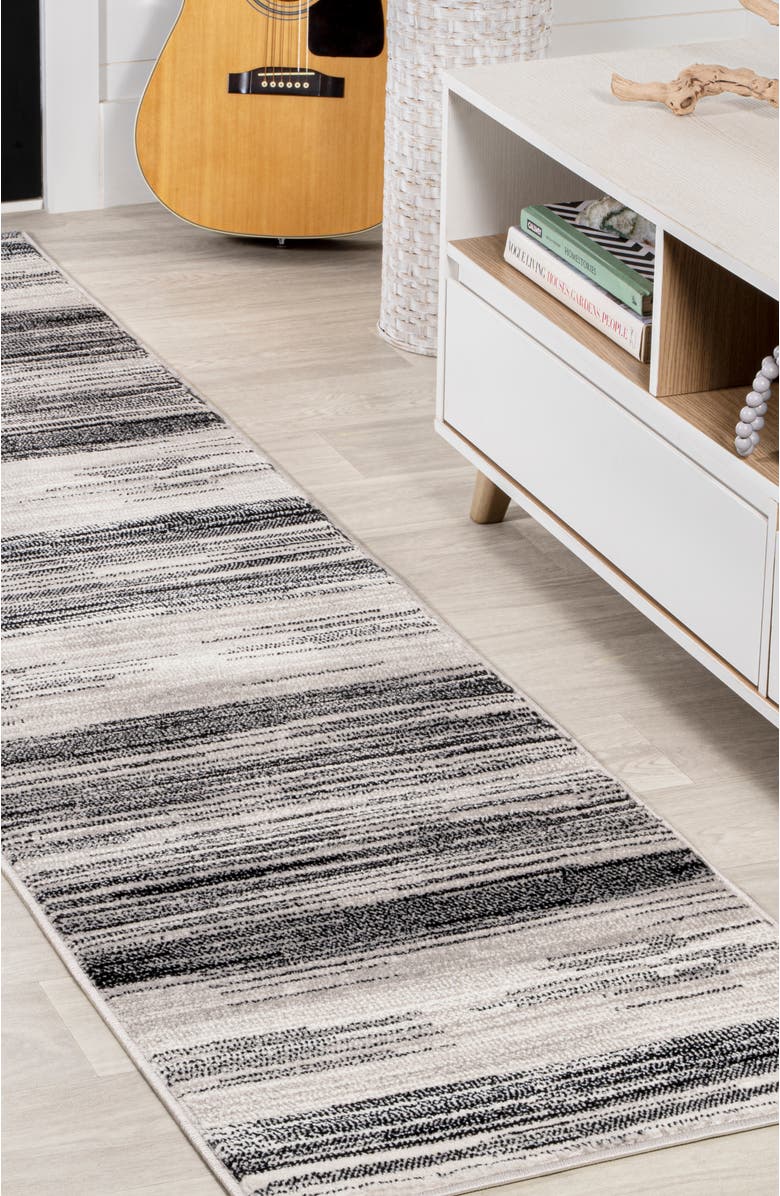 JONATHAN Y Austin Gradient Striped Area Rug, Alternate, color, Gray/Black