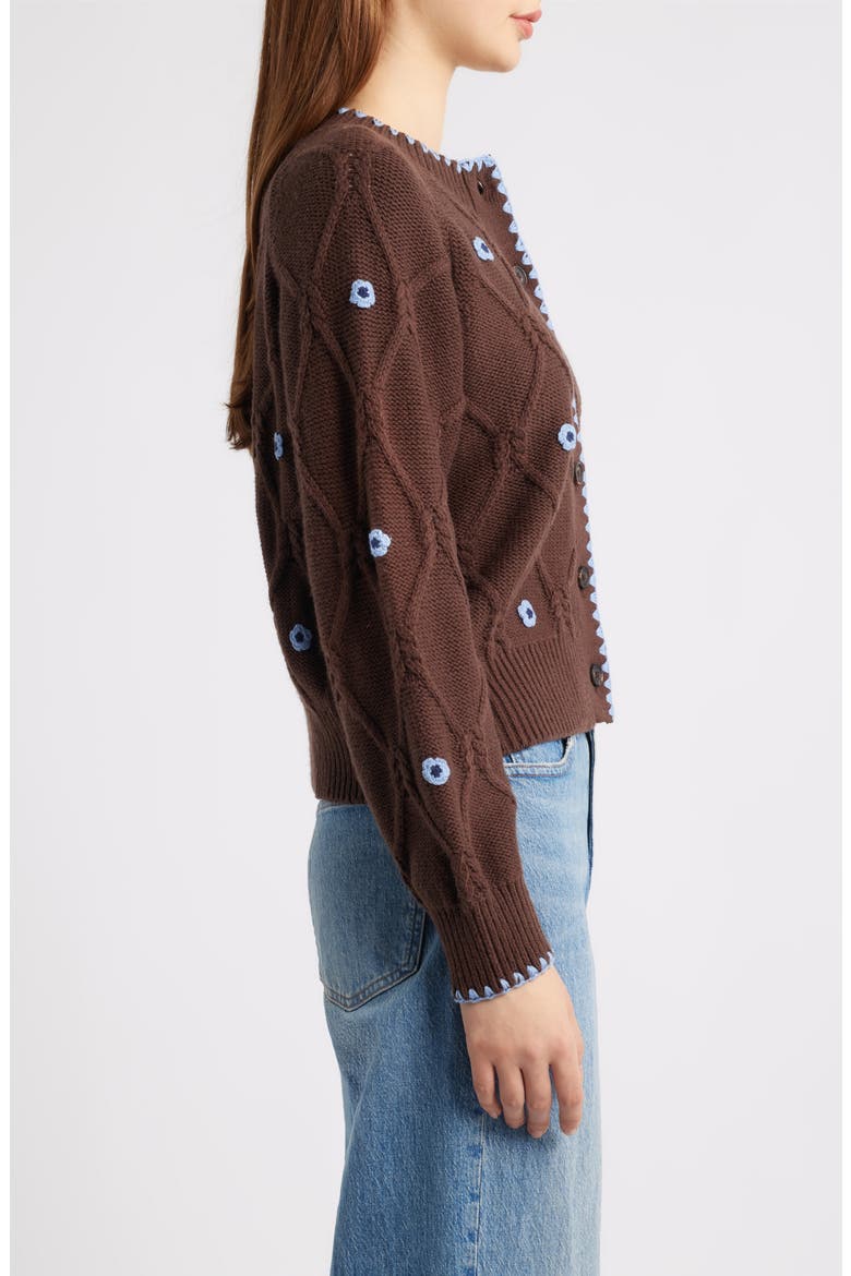Laurie Floral Stitch Cardigan, Alternate, color, WALNUT DAISY