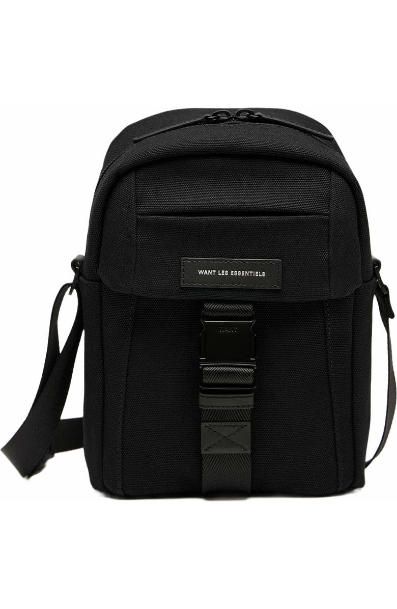 WANT Les Essentiels Brantford Organic Cotton Canvas Crossbody Bag, Main, color, Black