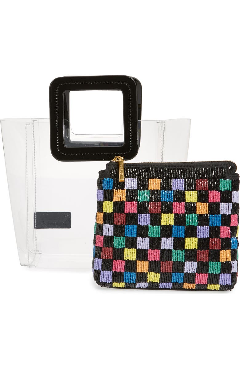 STAUD Mini Shirley Beaded Transparent Handbag, Alternate, color,