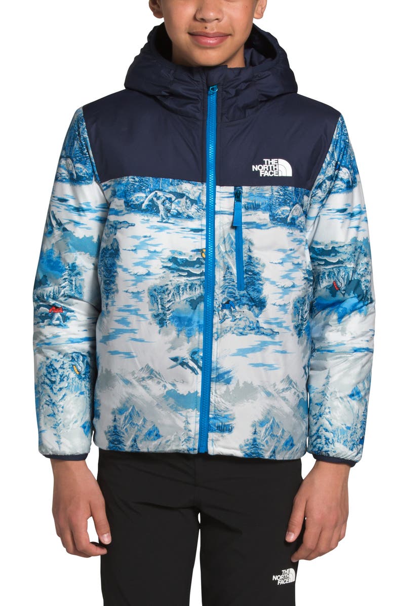 The North Face Kids' Perrito Reversible Water Repellent Jacket, Alternate, color, Clear Lake Blue