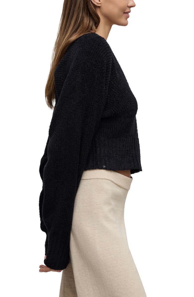 Barefoot Dreams<sup>®</sup> CozyChic<sup>®</sup> Lite<sup>®</sup> Crop Cardigan, Alternate, color, Black