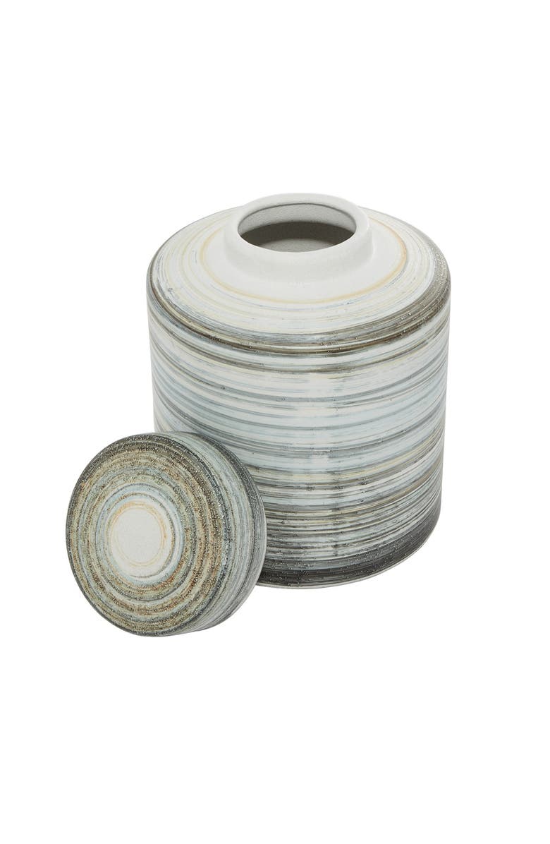 SONOMA SAGE HOME Gray Ceramic Striped Decorative Jar - Set of 2, Alternate, color,