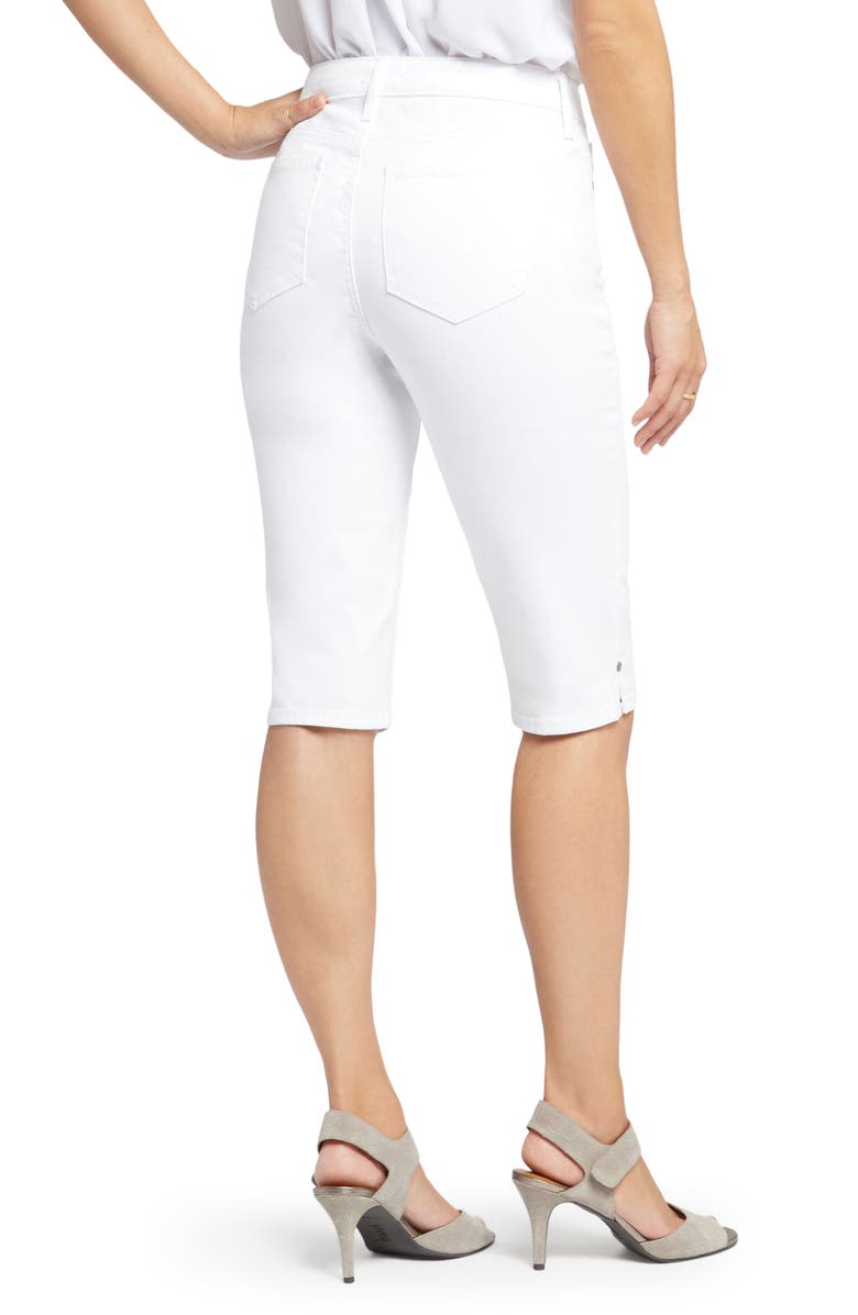 NYDJ Side Slit Capri Bike Shorts, Alternate, color, Optic White