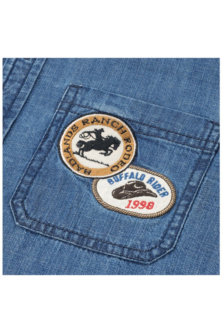 Kids' Graphic Cotton & Lyocell Woven Shirt, Alternate, color, BLUE CHAMBRAY