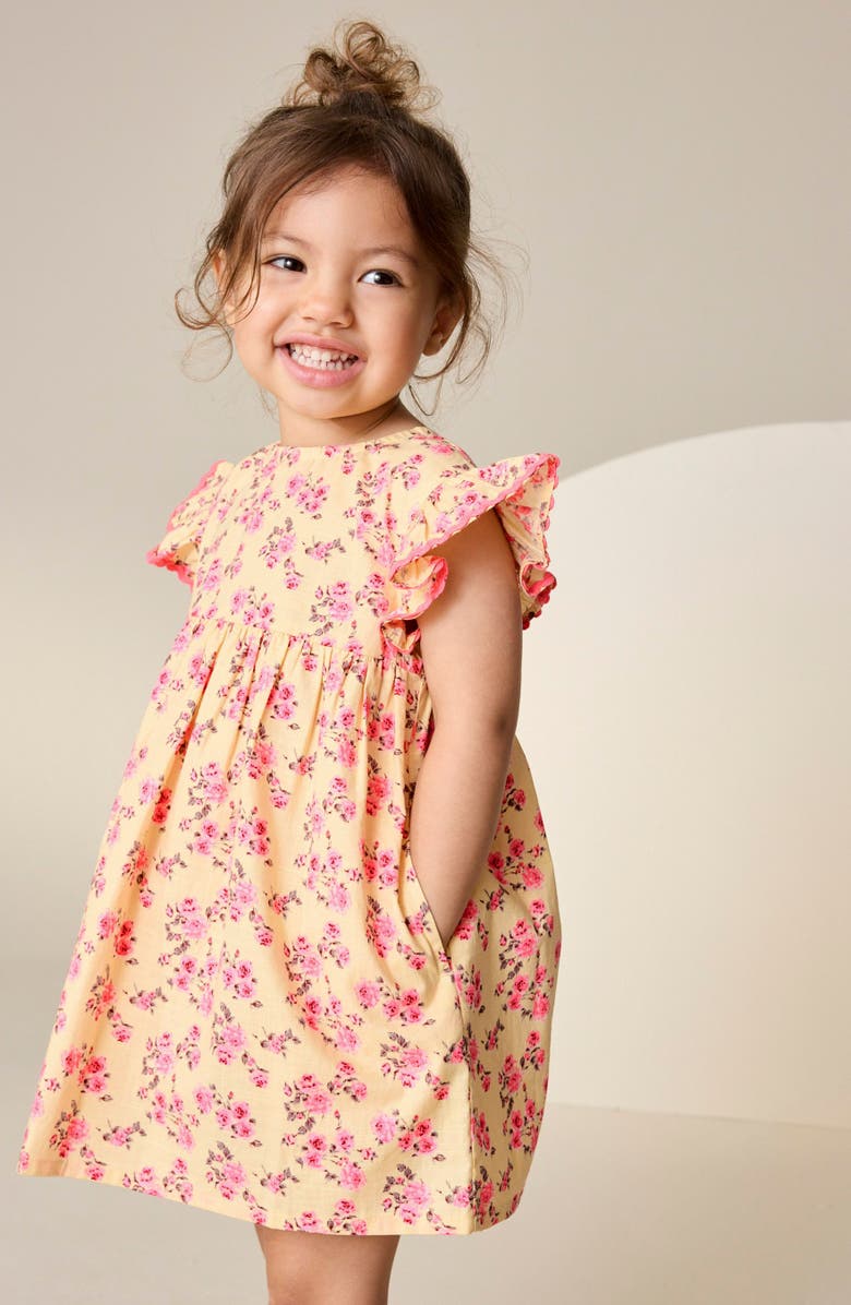 NEXT Kids' Ditsy Cotton Dress, Alternate, color, Yellow