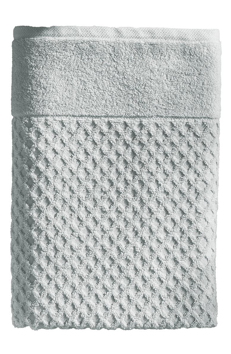 Woven & Weft Diamond Textured Single Bath Towel, Main, color, Light Gray