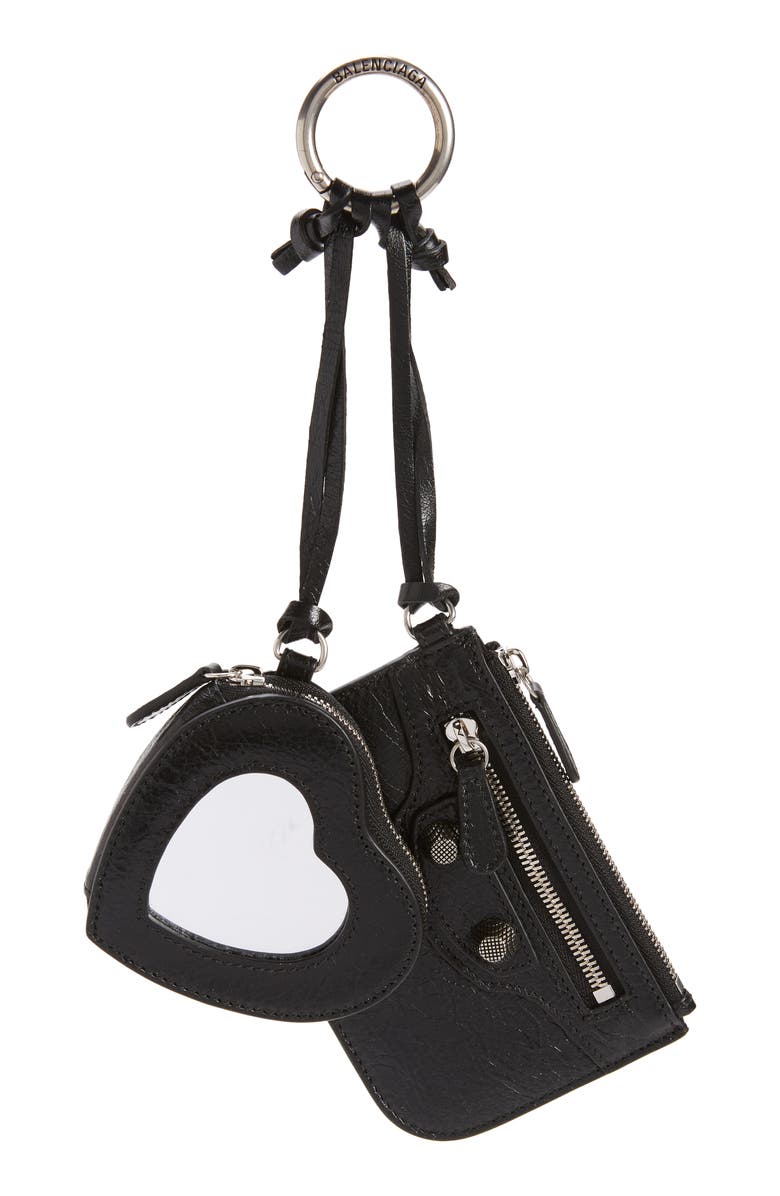 Balenciaga Le Cagole Mini Leather Bag Charm, Main, color,