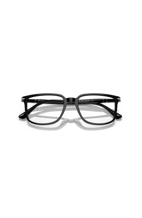 Persol 52mm Rectangle Optical Glasses In Black