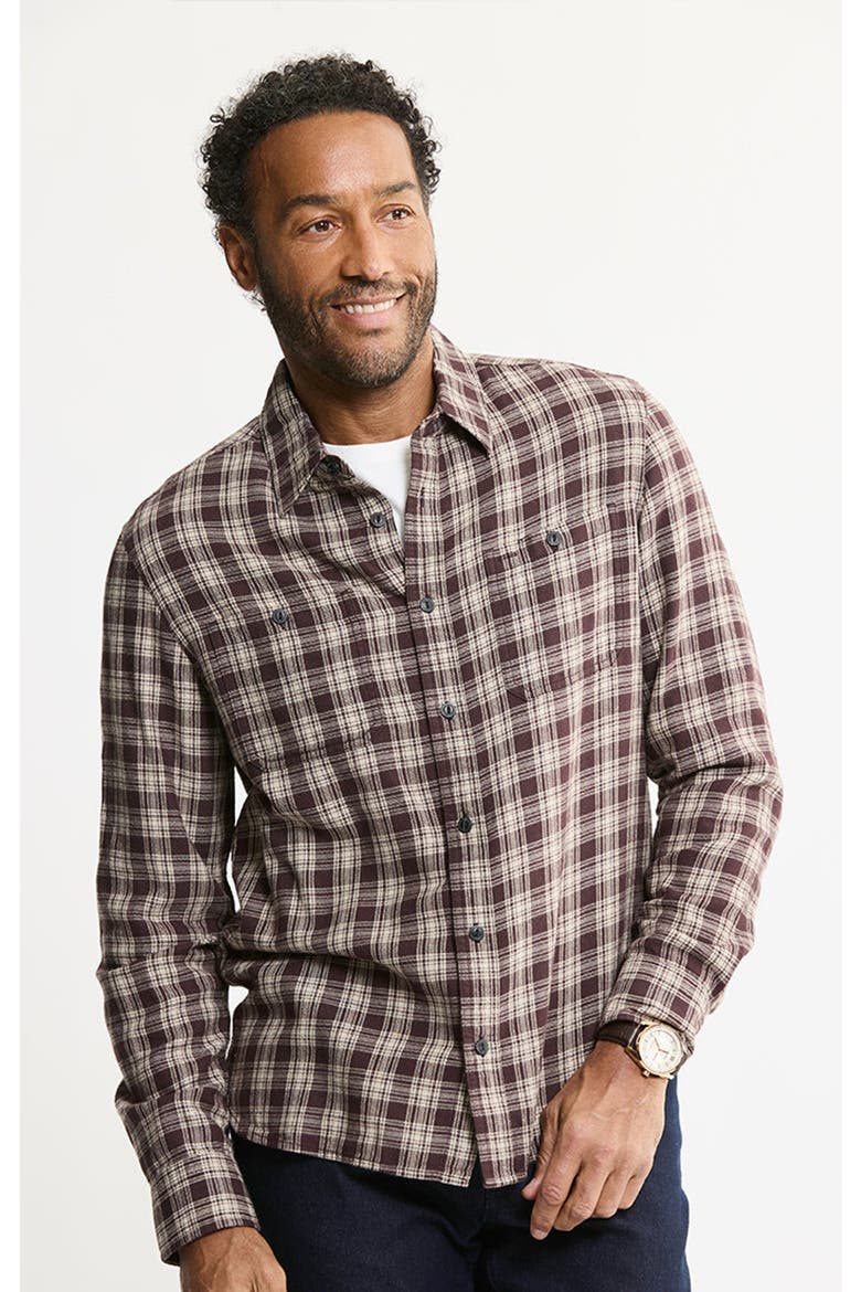 Rye Soft Touch Flannel Workshirt, Main, color, Burgundy