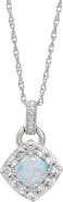 SAVVY CIE JEWELS Lab-Grown Opal & Cubic Zirconia Pendant Necklace