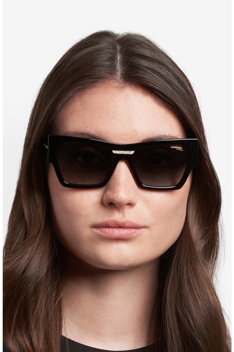 Victory 57mm Gradient Rectangular Sunglasses, Alternate, color, BLACK/ DARK GREY