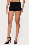 EDIKTED Maizy Scalloped Knit Microshorts