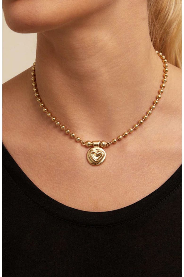 18K Gold-Plated Heart Charm, Alternate, color, Gold