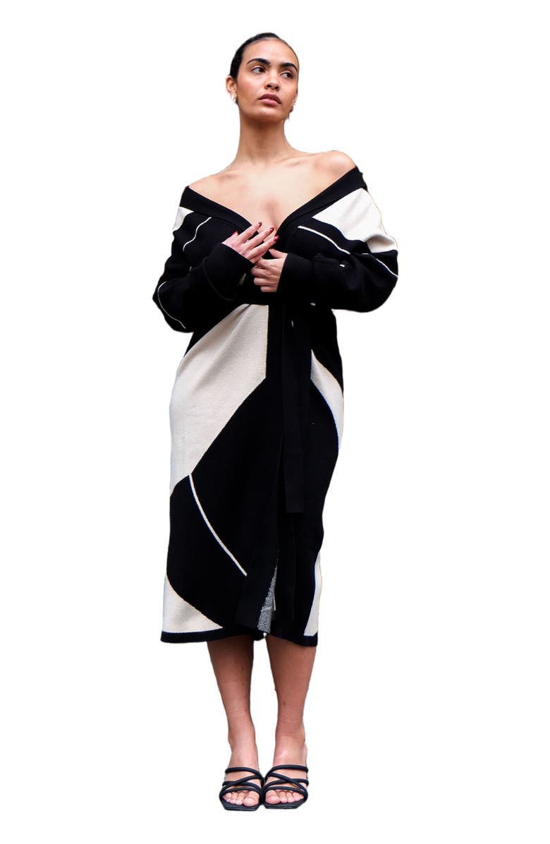 DIARRABLU Liya Long Knit Cardigan, Alternate, color, 