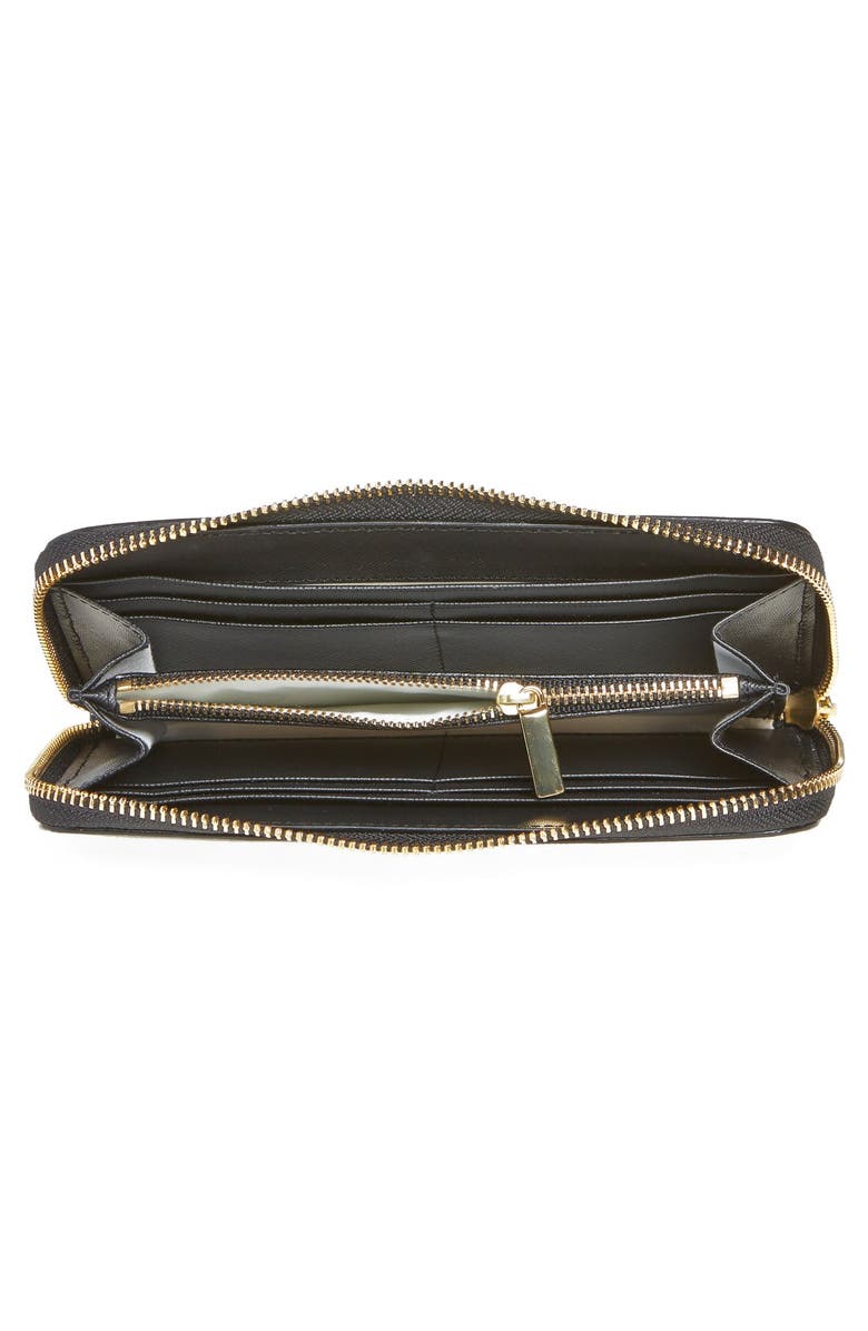 Tory Burch 'Robinson' Saffiano Leather Perforated Zip Wallet, Alternate, color, 