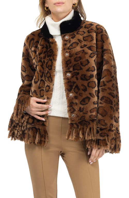 Gorski Shearling Lamb Jacket With Fringes In Brown