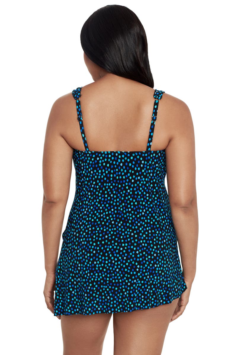 Trimshaper Diana Surplice Side-Tie Coverage Swimdress, Alternate, color, Funfetti