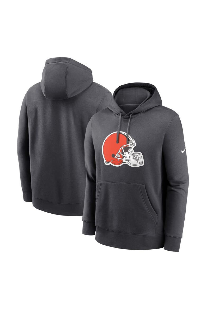 Men's Nike Anthracite Cleveland Browns Club Logo Pullover Hoodie, Alternate, color, Anthracite