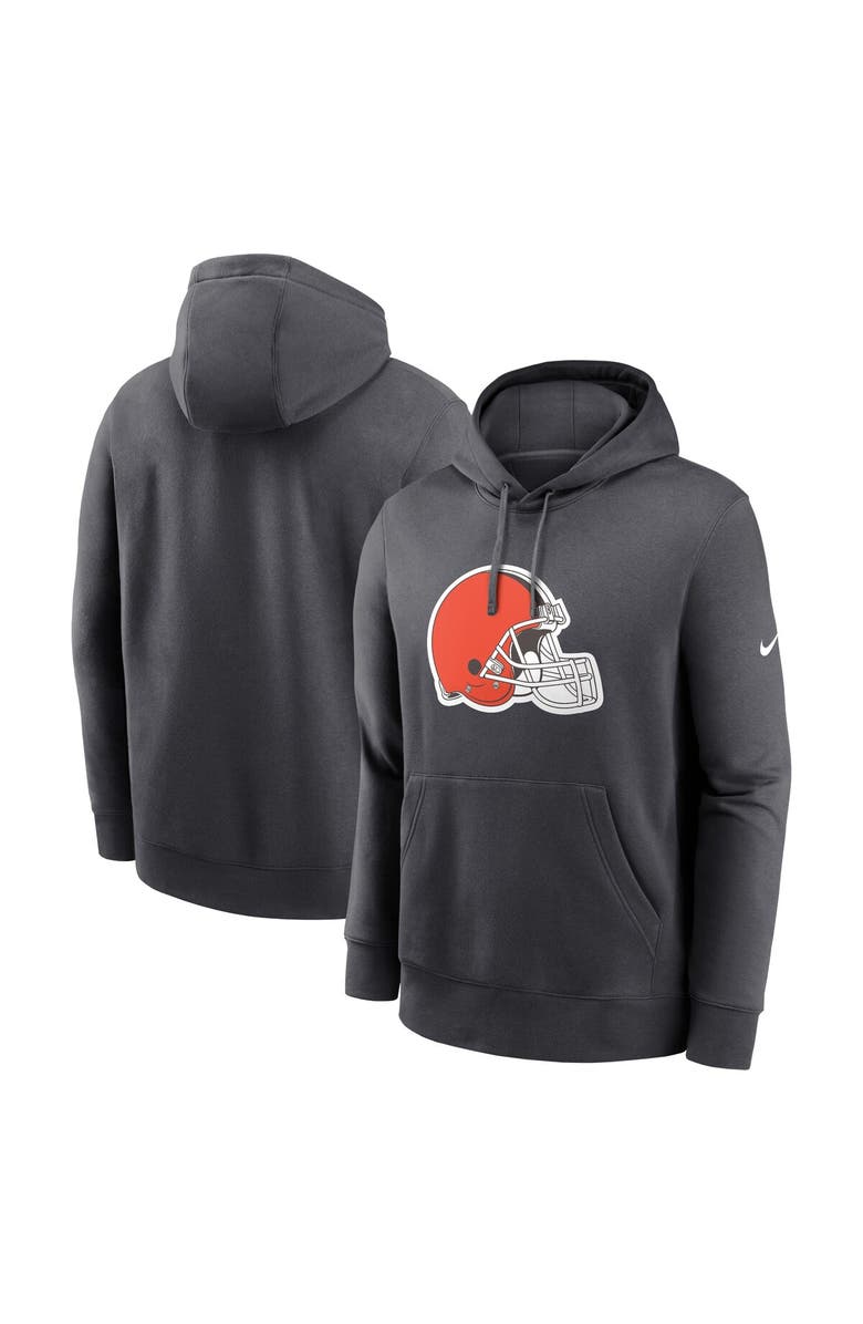 Nike Men's Nike Anthracite Cleveland Browns Club Logo Pullover Hoodie, Alternate, color, Anthracite