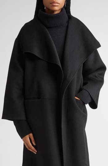 国内発| TOTEME Annecy ウールカシミアコート Black TOTEME Annecy Open Front Wool & Cashmere Coat | Nordstrom