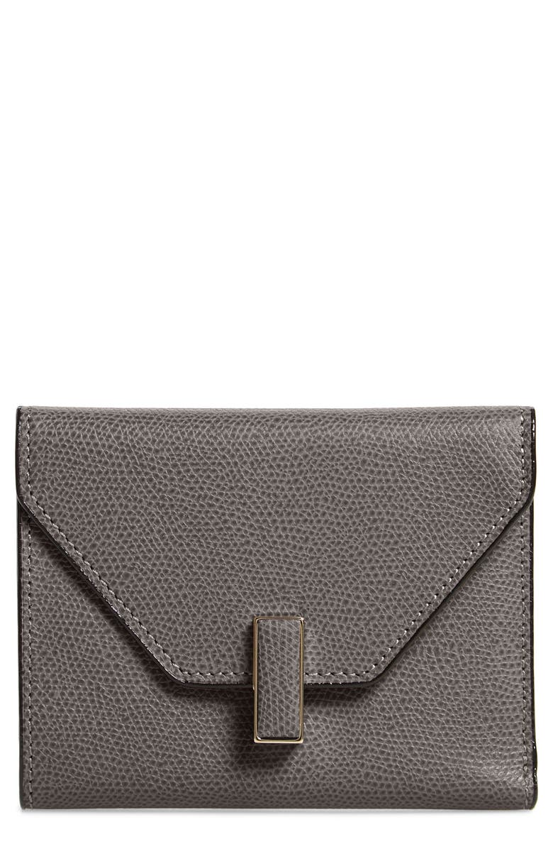 Valextra Iside Leather Trifold Wallet, Main, color, 