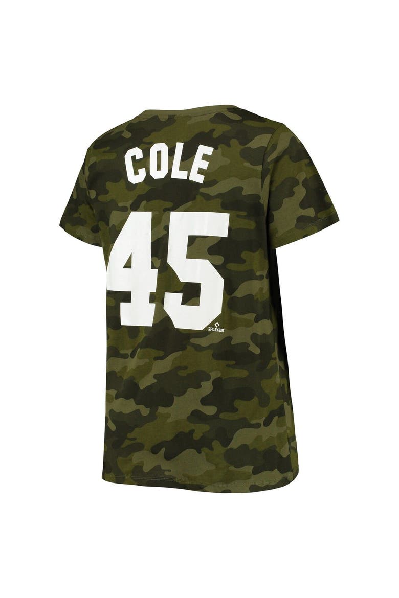 Women's Gerrit Cole Camo New York Yankees Player V-Neck T-Shirt, Alternate, color, Camo