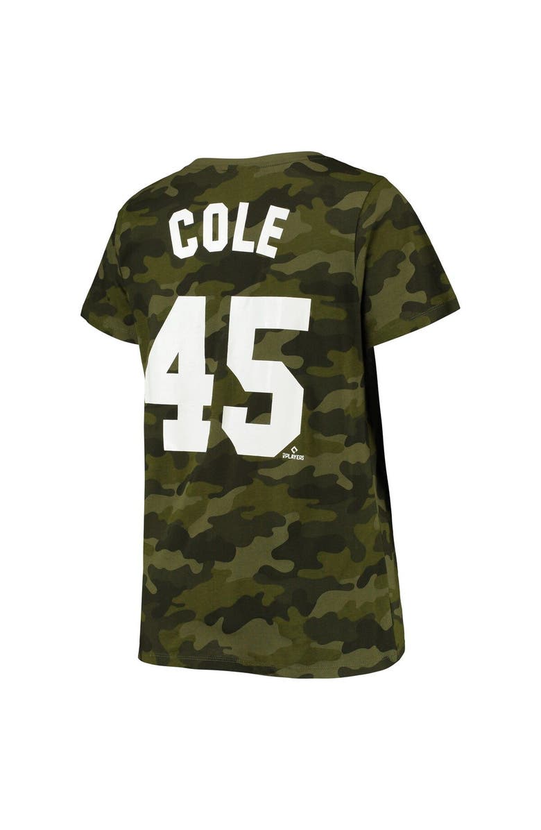 PROFILE Women's Gerrit Cole Camo New York Yankees Player V-Neck T-Shirt, Alternate, color,