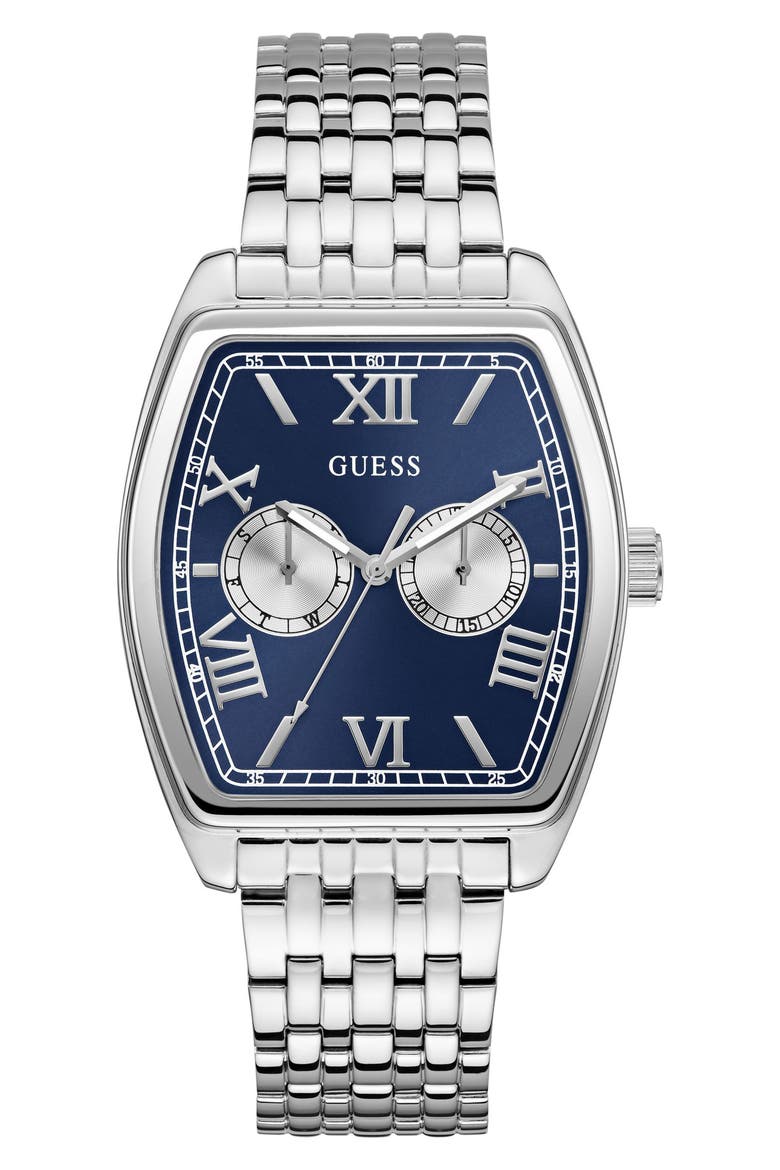 Multifunction Tonneau Bracelet Watch, 38mm, Main, color, SILVER TONE