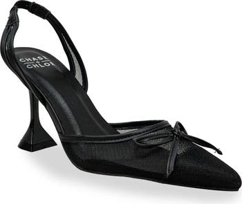 Sofie Bow Mesh Slingback Pump