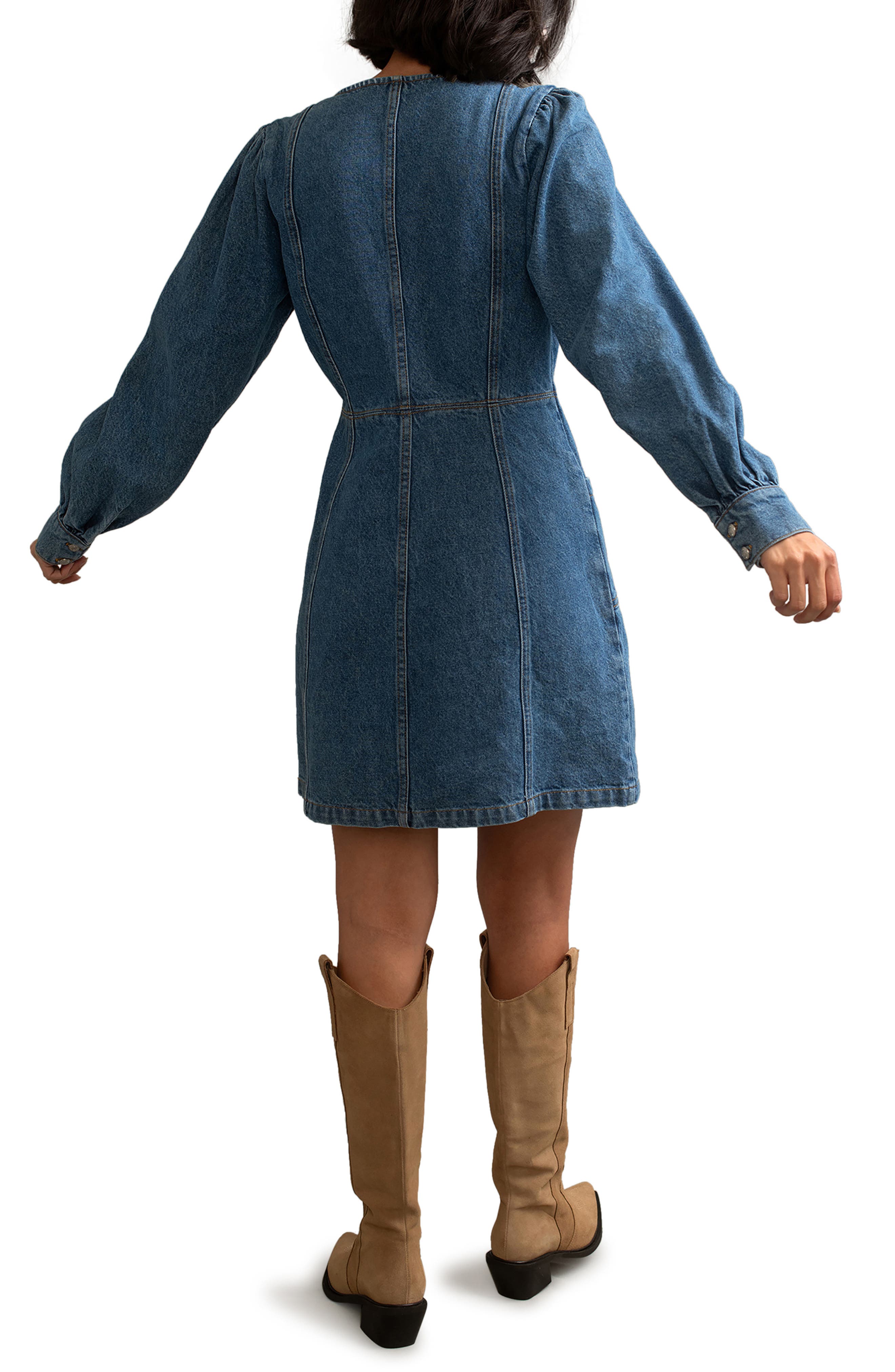 Highgate Long Sleeve Denim Minidress - image 2