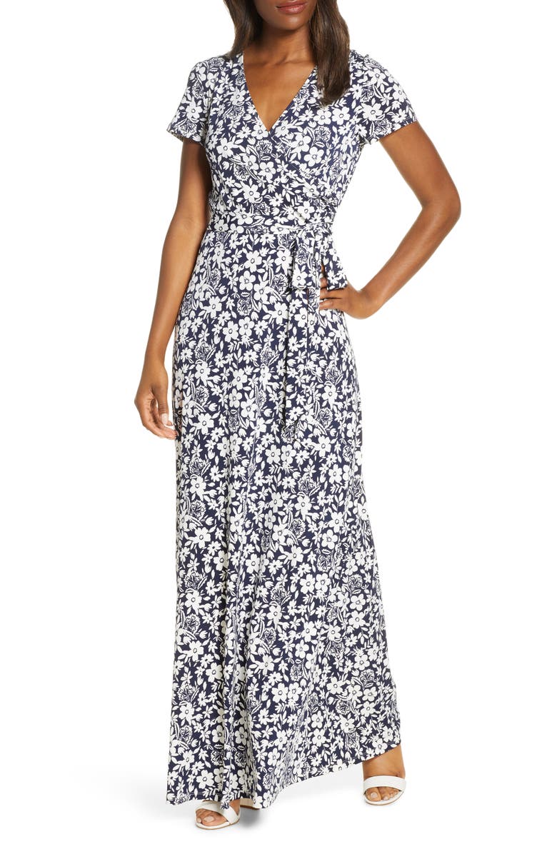 Eliza J Floral Print Maxi Dress, Main, color,