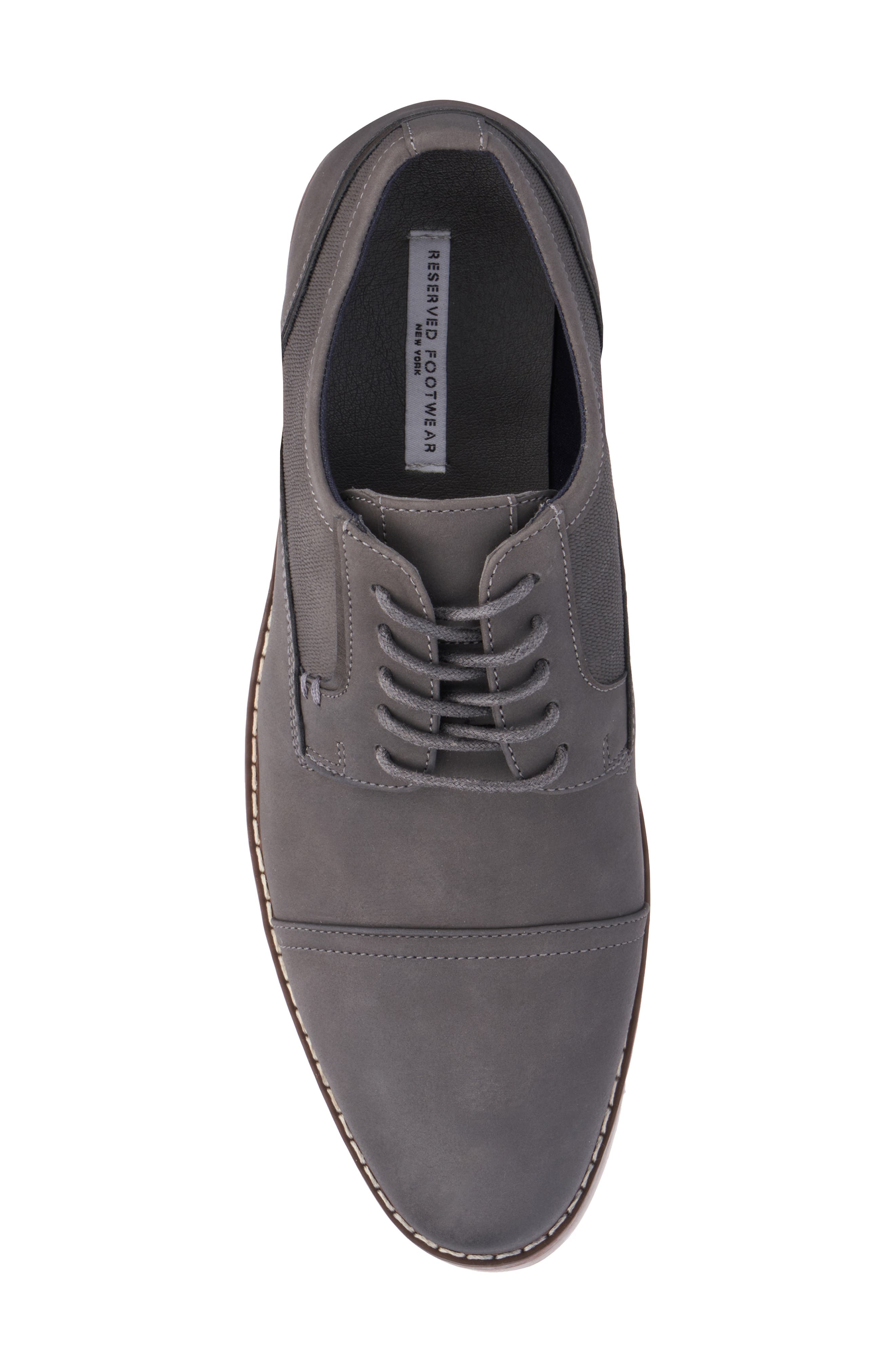 RESERVE FOOTWEAR Asher Cap Toe Derby, Alternate, color, Charcoal