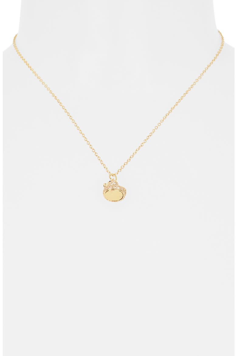 Cubic Zirconia Rubber Ducky Pendant Necklace, Alternate, color, CLEAR- GOLD