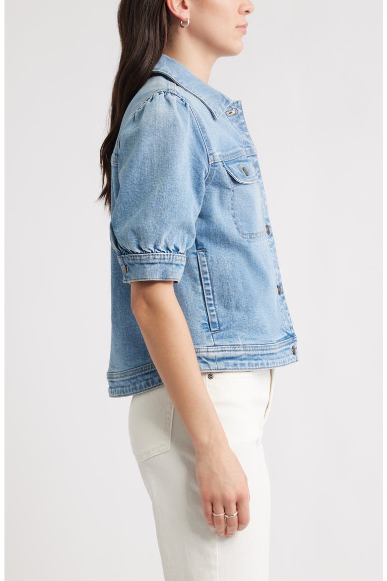 Elbow Sleeve Denim Jacket, Alternate, color, LIGHT WASH
