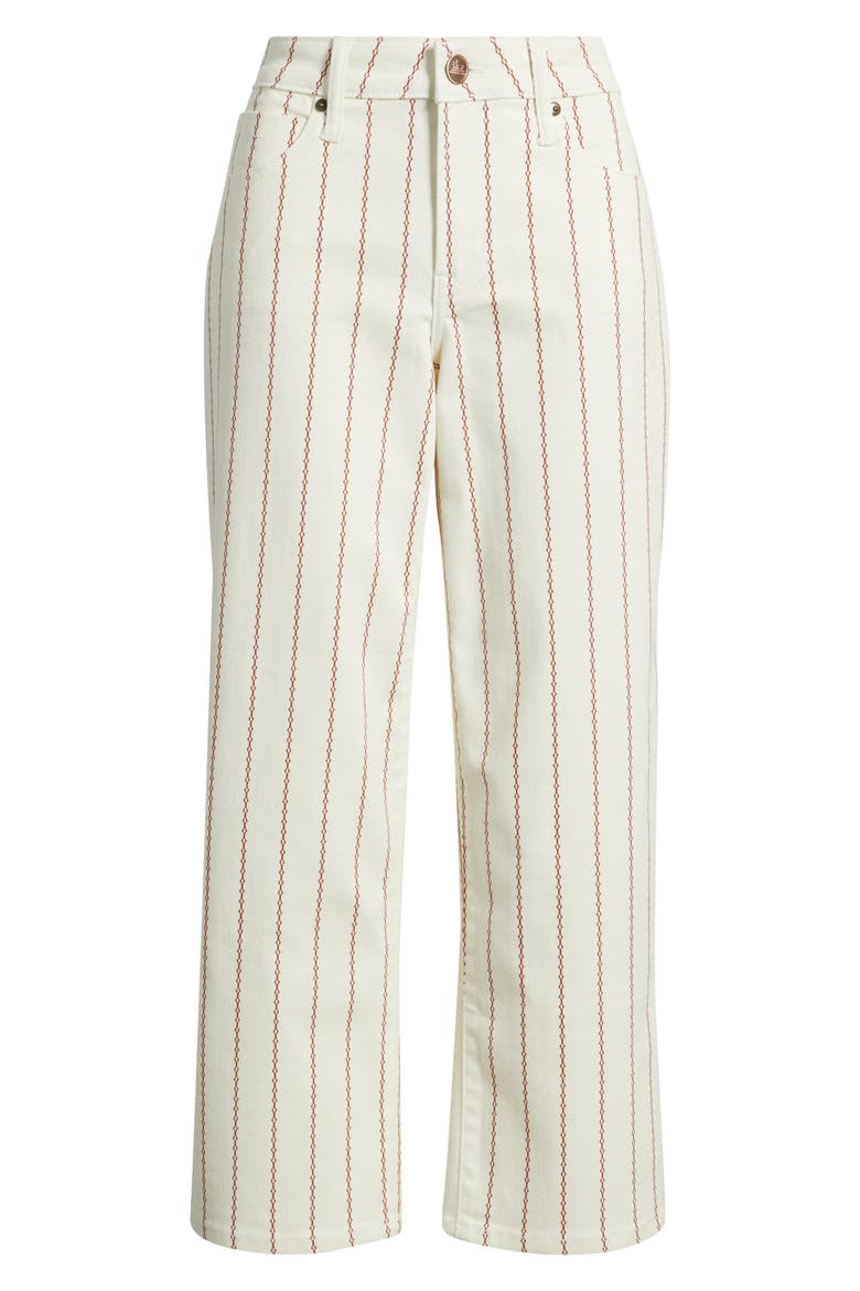 Stripe Crop Straight Leg Jeans, Alternate, color, PEARL/ TAMARIND