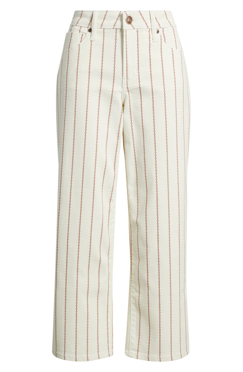 CITY BLUES Stripe Crop Straight Leg Jeans, Alternate, color, Pearl/ Tamarind