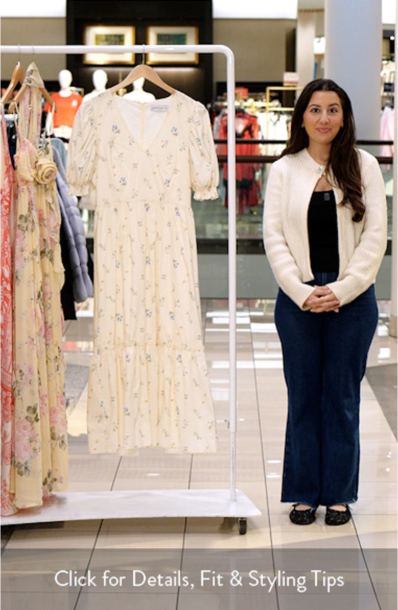 Steele Puff Sleeve Cotton Midi Dress, sales video thumbnail