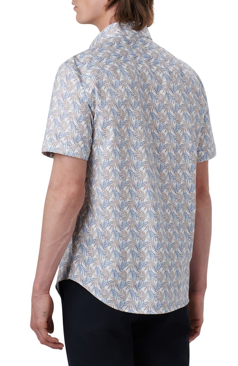 Bugatchi OoohCotton<sup>®</sup> Palm Print Button-Up Shirt, Alternate, color, 