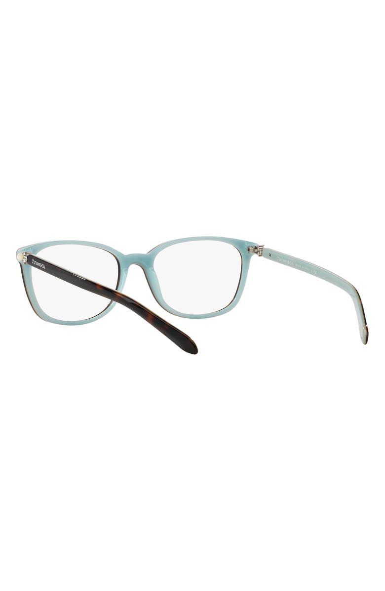 Tiffany & Co. 51mm Rectangular Optical Glasses, Alternate, color, Havana Blue