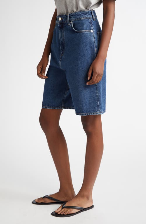Loulou De Saison Isu Organic Cotton Denim Shorts In Washed Blue
