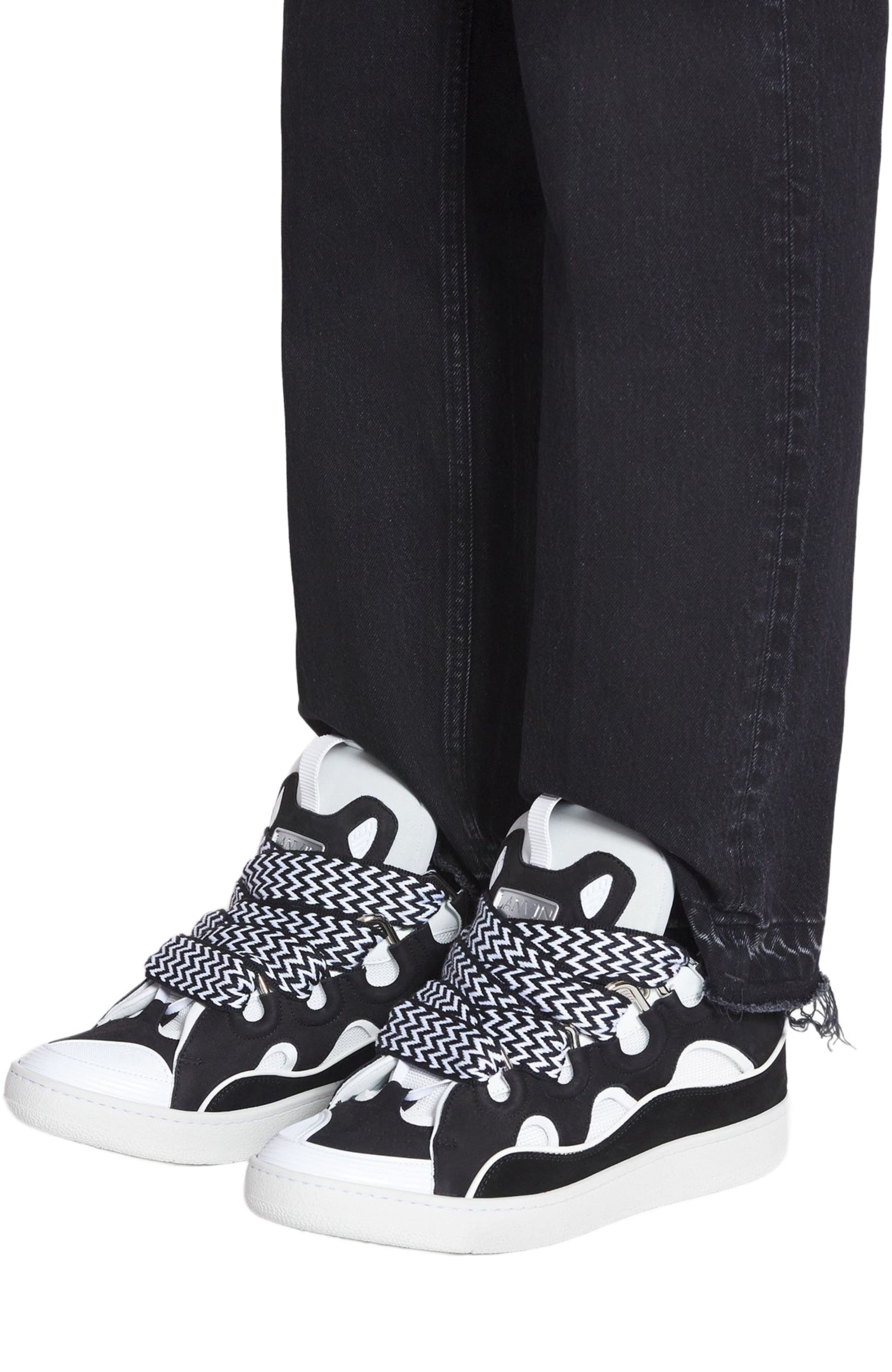 Lanvin LEATHER CURB SNEAKERS, Alternate, color, 