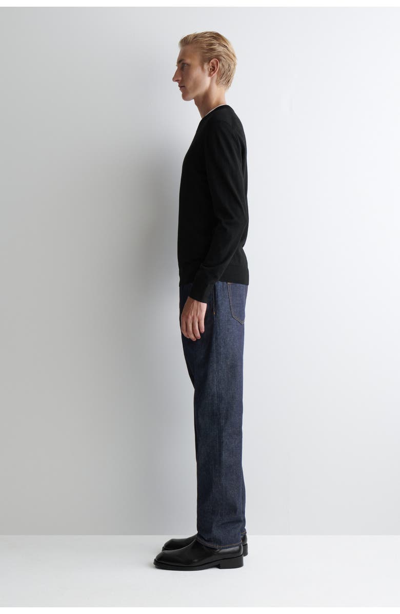 COS Slim Merino Wool Crew-Neck Sweater, Alternate, color, Black