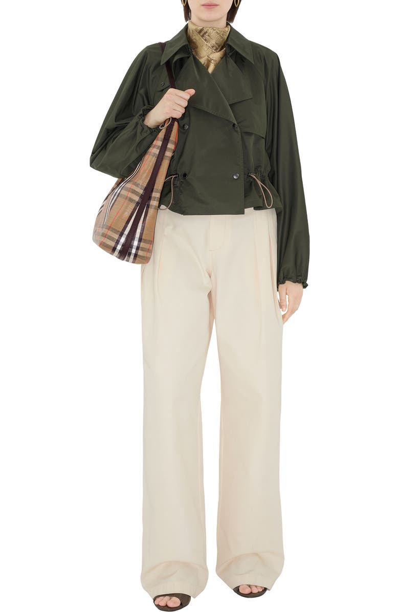 Burberry Highlands Coated Canvas Shoulder Bag, Alternate, color, Sand