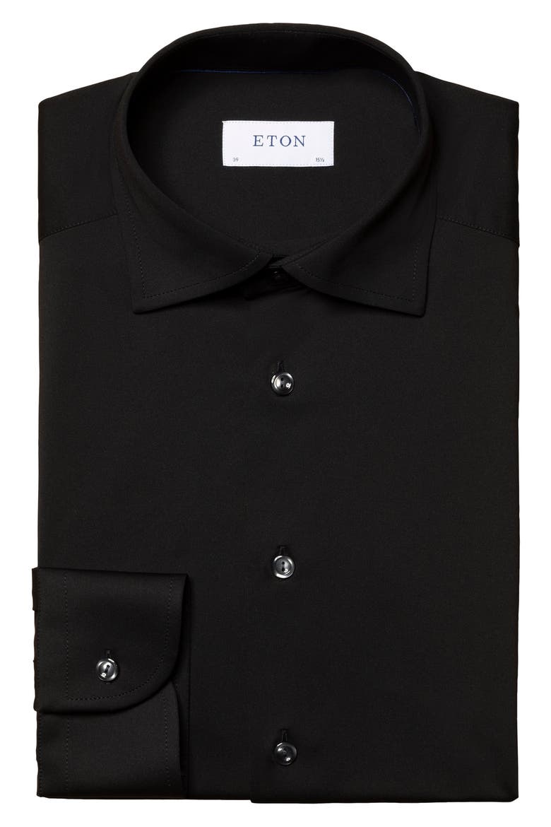 Contemporary Fit Solid Dress Shirt, Alternate, color, BLACK