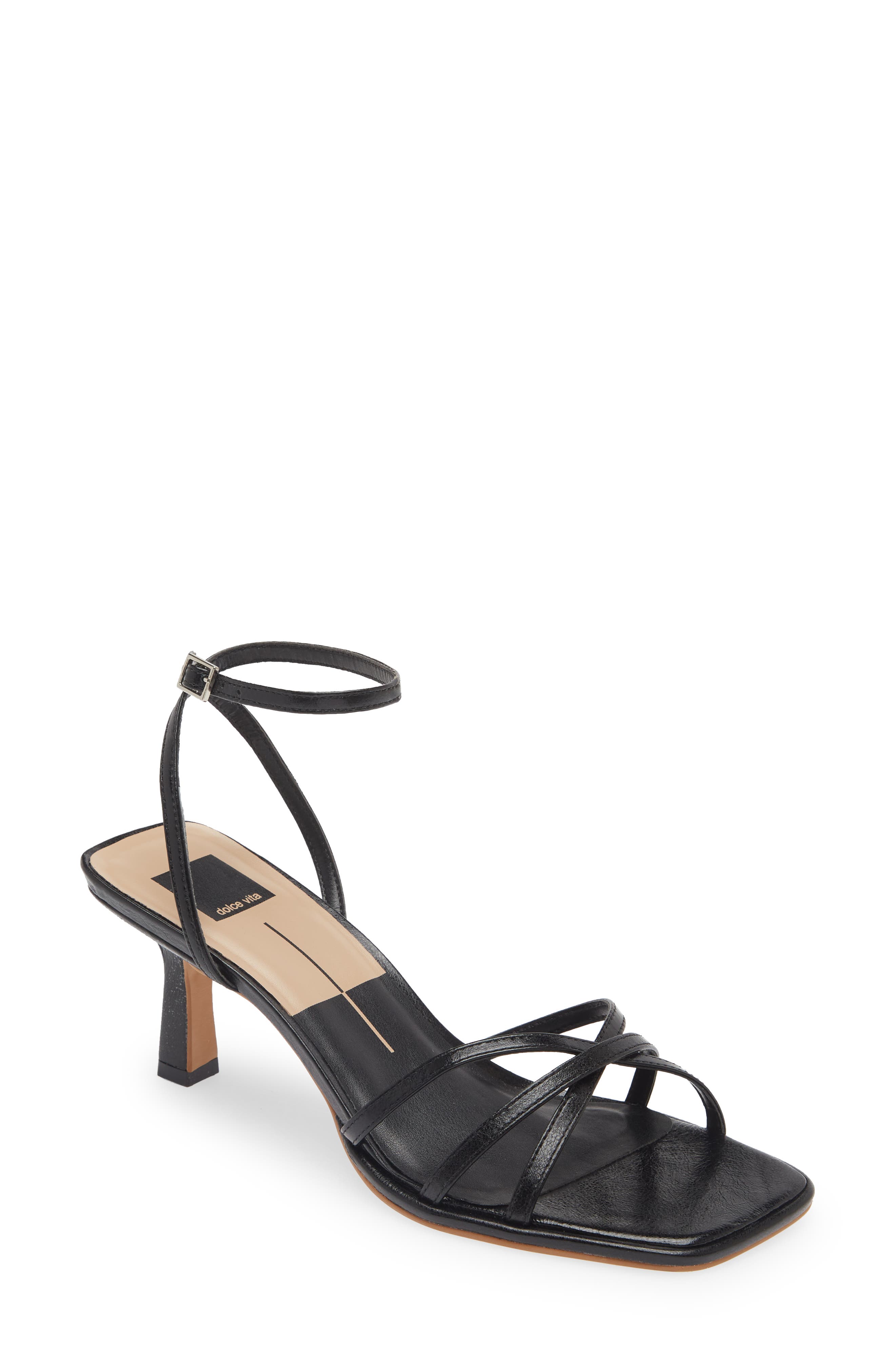 Dolce Vita Manji Ankle Strap Sandal, Main, color, Midnight Patent Leather