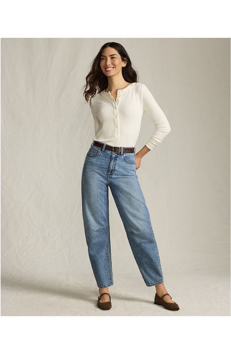 Lands' End Soft Denim Relaxed Barrel Leg Ankle Jeans, Alternate, color, 