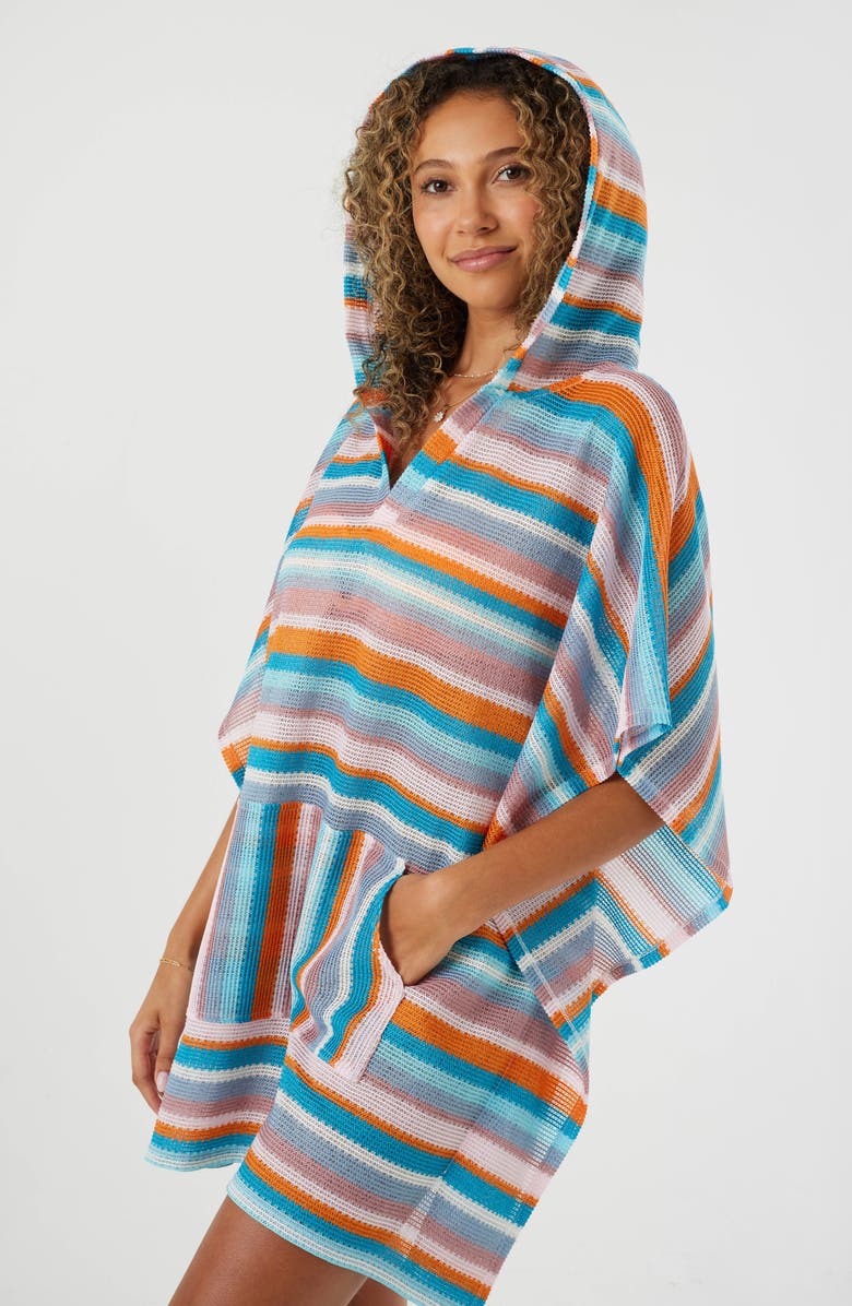 Roxy Salty Soul Beach Poncho, Alternate, color, Multi Stripe