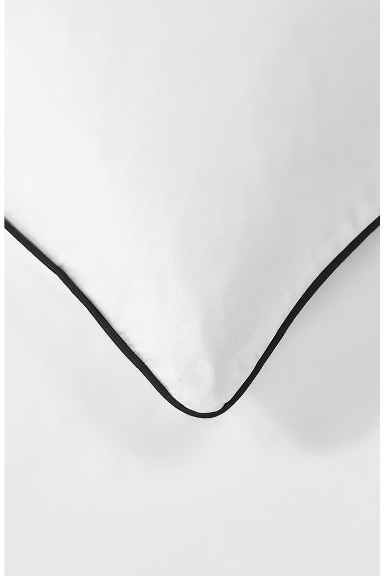 Set of 2 Contrast Piping Shams, Alternate, color, WHITE / BLACK